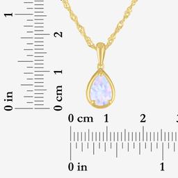 Gemstone Classics™ Lab Grown Opal Gold over Silver Pear Pendant