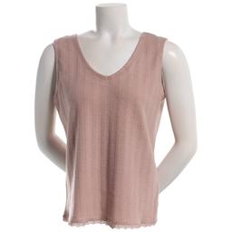 Womens Adyson Parker Solid Pointelle Pajama Tank Top