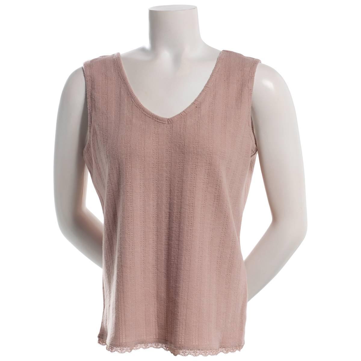 Womens Adyson Parker Solid Pointelle Pajama Tank Top