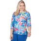 Petite Alfred Dunner The Royal Treatment Tropical Blouse - image 3