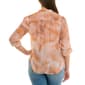 Womens Zac & Rachel 3/4 Roll Tab Sleeve Pleated Abstract Blouse - image 2