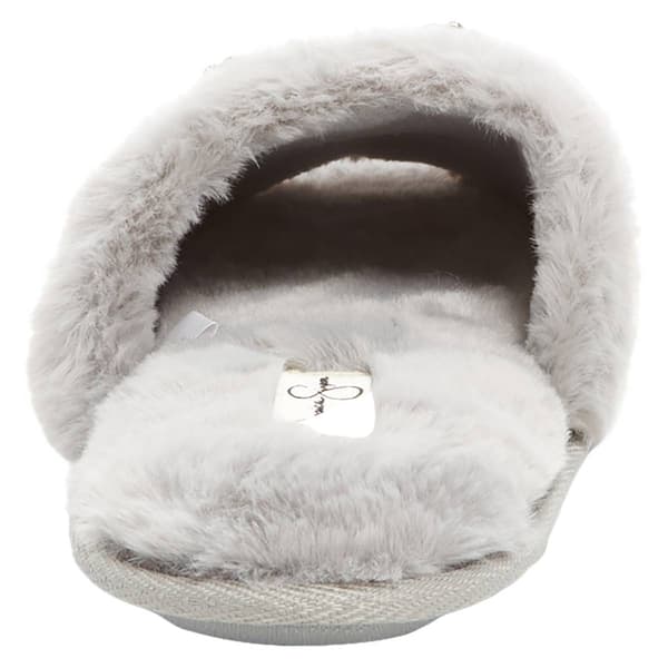 Womens Jessica Simpson Embellished Bow Plush Slide Slippers