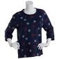 Womens Bonnie Evans 3/4 Sleeve Stars Print French Terry Tee - image 1