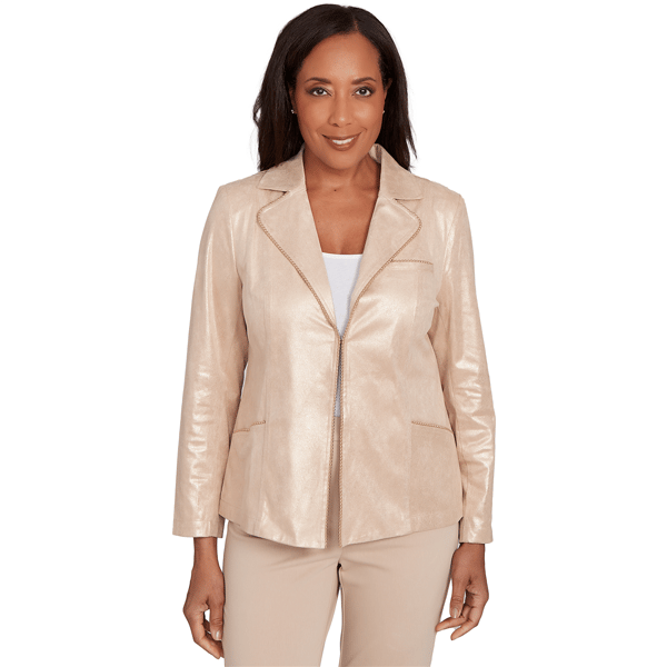 Womens Alfred Dunner Urban Legend Faux Suede Shimmer Jacket