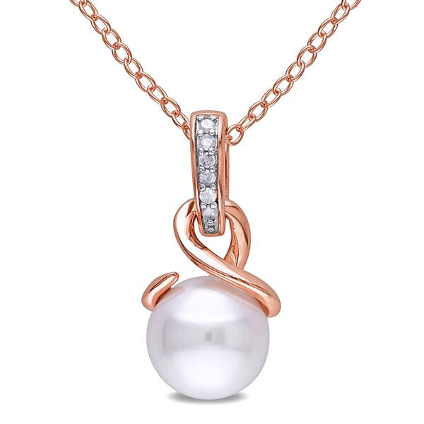 Gemstone Classics&#40;tm&#41; 18kt. Rose Gold Pearl Twist Pendant - image 