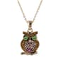Crystal Kingdom Gold-Tone Crystal Owl Pendant Necklace - image 1