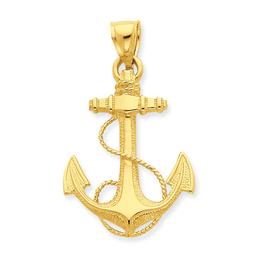 Gold Classics(tm) 14k. 2-D Anchor & Rope Pendant