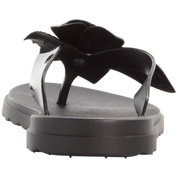 Womens Ashley Blue Black Flower Thong Sandals