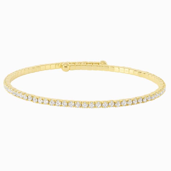 Athra 14kt. Gold over Brass & Clear Crystal Coil Bracelet - image 