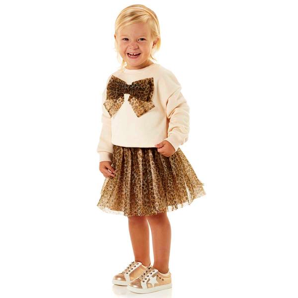 Toddler Girl Kids Headquarters Bow Sweatshirt & Skirt Set