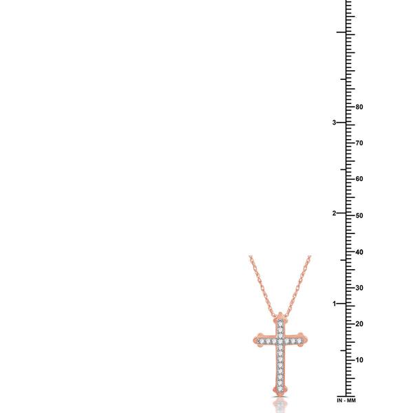 Nova Star® Lab Grown Diamond Rose Gold Plated Latin Cross Pendant
