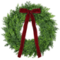 Puleo International 24in. Soft PE Spruce Wreath w/ Red Velvet Bow - image 1