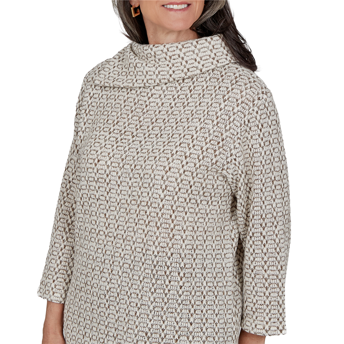Womens Alfred Dunner Luxe Be A Lady Cowl Neck Sweater