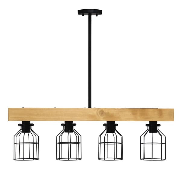 Lalia Home Barnlitt 4 Light Farmhouse Beam Pendant Light Fixture