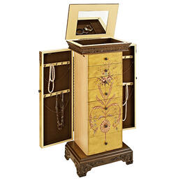Linon Home Decor Antique Parchment Jewelry Armoire