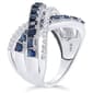 Gemstone Classics™ Blue Sapphire with White Zircon Crossover Ring - image 2