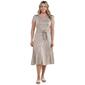 Womens Tiffany & Grey Puff Sleeve Print Tie Front Dress - Taupe - image 1