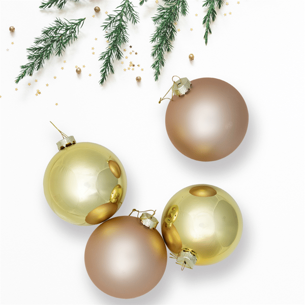 Northlight 4ct. Gold 2-Finish Christmas Ball Glass Ornaments