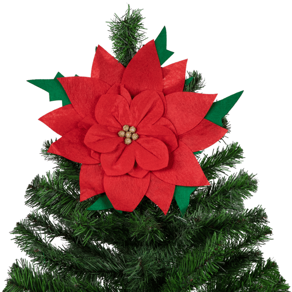 Northlight Red Poinsettia Tie-On Christmas Tree Topper