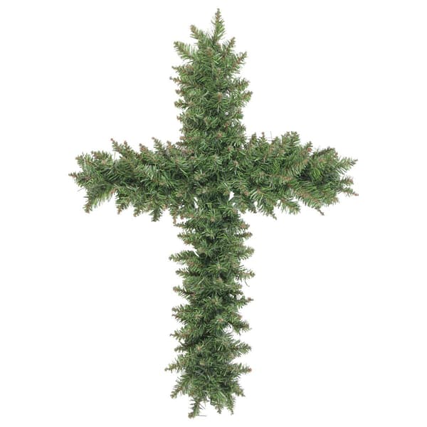 Northlight Seasonal 22in. Green Pine Artificial Wreath with Stake - image 