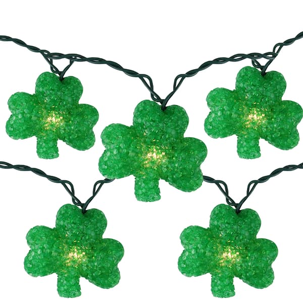Northlight Seasonal Set of 10 Irish Shamrock String Lights - image 
