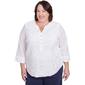 Plus Size Alfred Dunner Nantucket Woven Lace Scroll Blouse - image 1