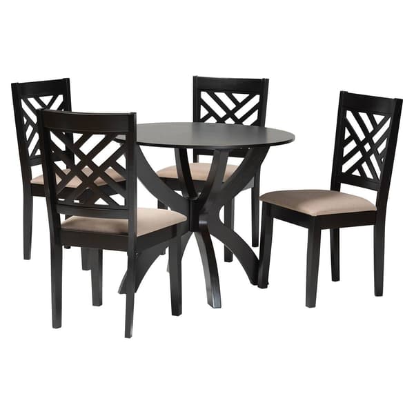 Baxton Studio Edona Modern Sand Fabric 5pc. Dining Set - image 