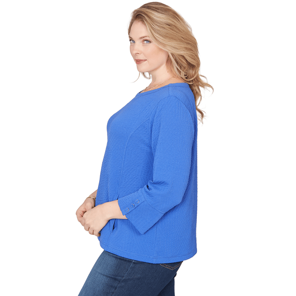 Plus Size Ruby Rd. Must Haves I Abstract Pucker Texture Blouse