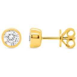Nova Star(R) 1ctw. Round Lab Grown Diamond Bezel-Set Stud Earrings