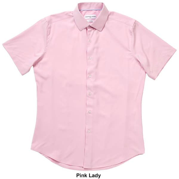 Mens Christian Aujard Fitted Short Sleeve Dress Shirt