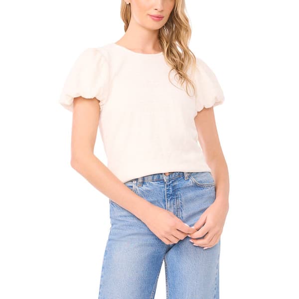 Womens Cece Short Bubble Sleeve Textured Knit Blouse