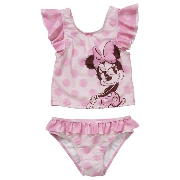 Girls &#40;4-6x&#41; Disney&#40;R&#41; Minnie Mouse Ruffle Tankini Swim Set - image 