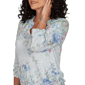 Womens Alfred Dunner Provence Floral Marled Henley Blouse - image 5