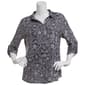 Petite Emily Daniels 3/4 Sleeve Disco Dot Button Front Blouse - image 1