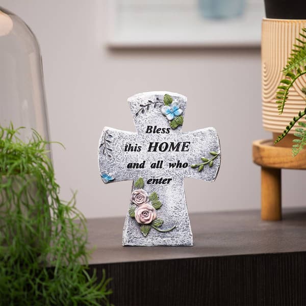 Northlight Seasonal "Bless This HOME" Cross Garden Statue