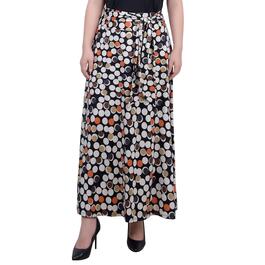 Womens NY Collection Pull On Pattern Skirt - Black/Grey
