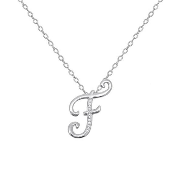 Accents by Gianni Argento Accent Initial F Pendant Necklace - image 