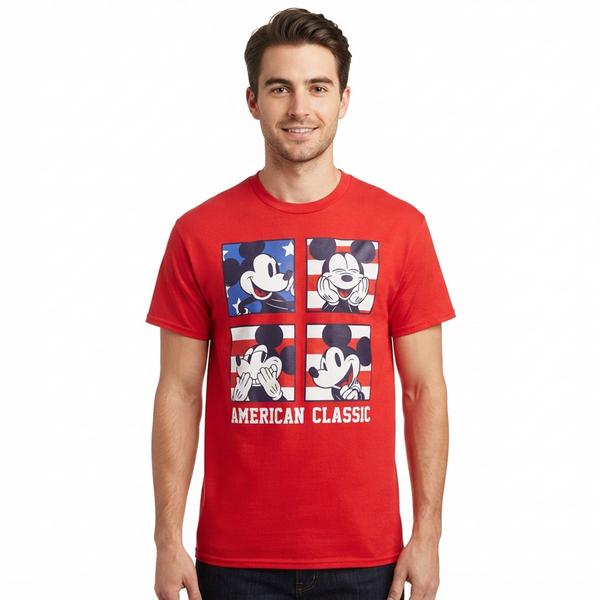 Young Mens Disney Mickey Mouse American Classic Graphic Tee - image 