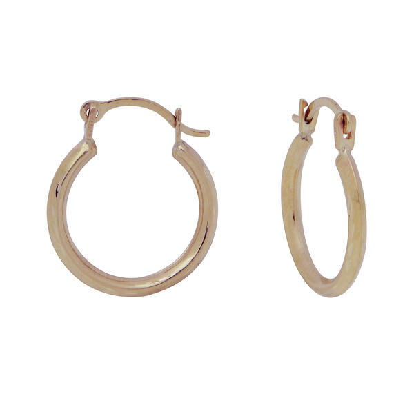 Kids 14kt. X Small Yellow Gold Knife Edge Hoop Earrings - image 