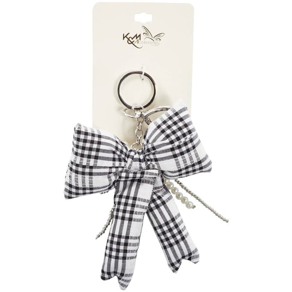 K&M Accessories Bow with Pearls Bag Charm - image 