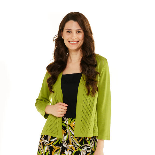 Womens Kasper Long Sleeve Open Chevron Cardigan - image 