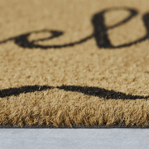 VCNY Home Hello Black Oval Coir Outdoor Doormat