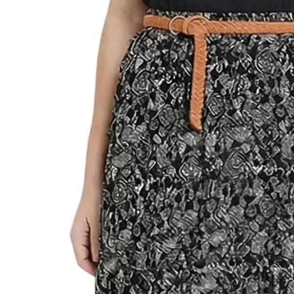 Petite NY Collection Swirl Floral Belted Waist Maxi Skirt