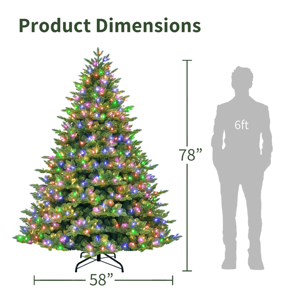 Puleo International 6.5ft. Pre-Lit Noble Fir Christmas Tree