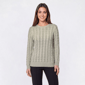 Womens Preswick & Moore(R) Long Sleeve Cable Knit Crew Neck Sweater - image 1