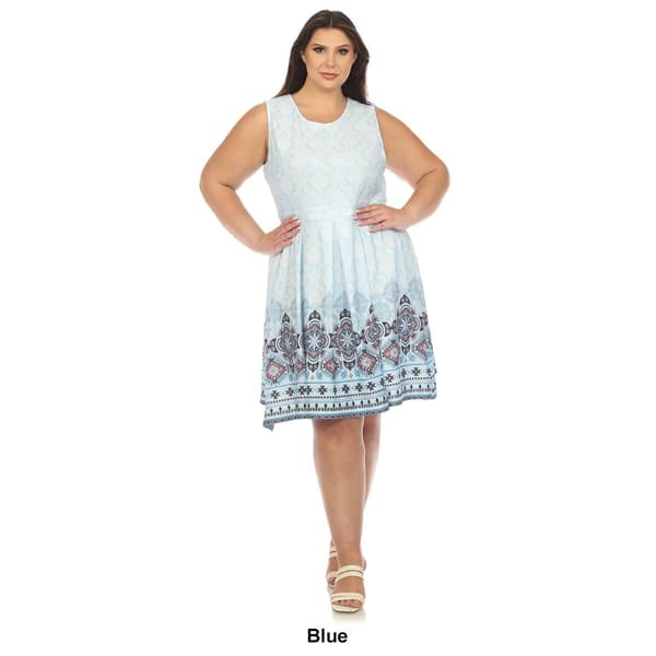 Plus Size White Mark Fit & Flare Knee Length Dress