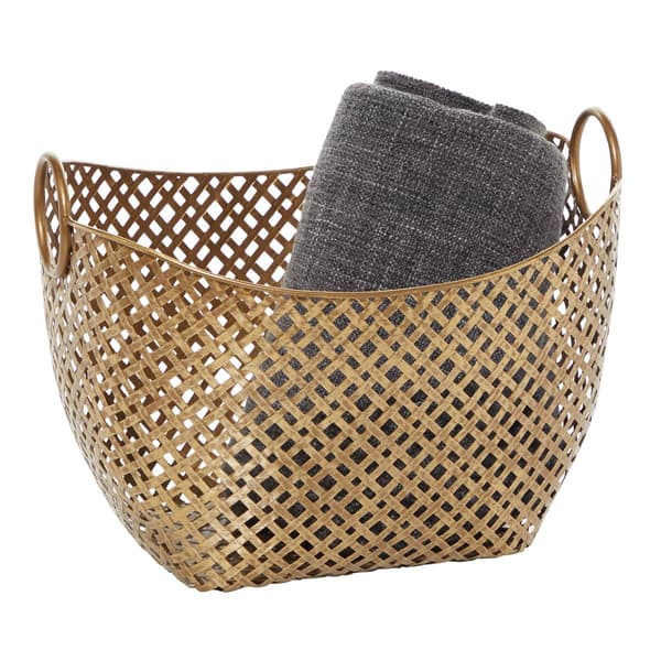 9th & Pike(R) Large Gold Metal Basket