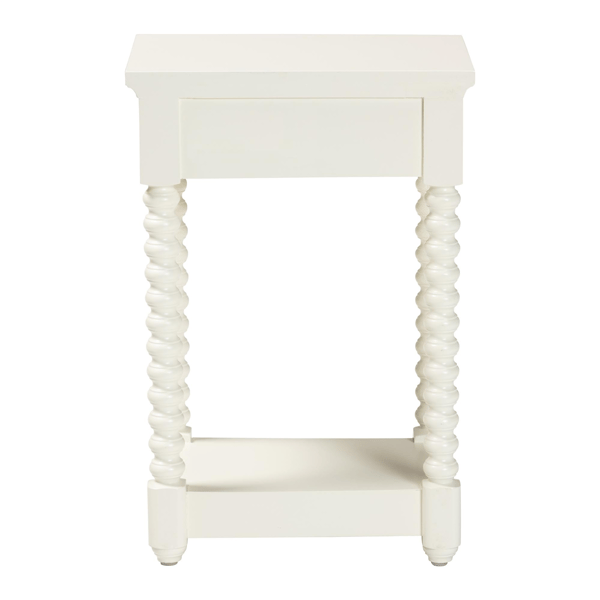 Baxton Studio Terentia Nightstand with Bobbin Legs