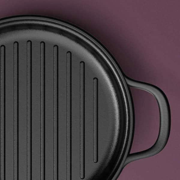 BergHOFF Graphite Enamel Cast Iron 10.25in. Round Grill Pan