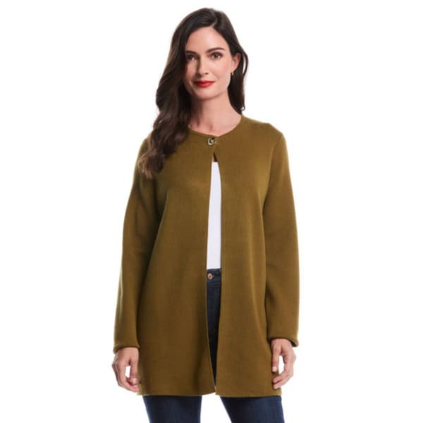 Womens Rafaella(R) Turnlock Metal Closure Long Sleeve Cardigan - image 